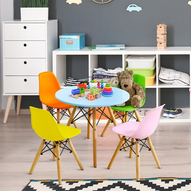 Giantex Kids Mid Century Dining Table Chair Set Kiddie Sized Furniture Table Set for Toddler Children