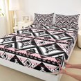 thumbnail image 3 of Castle Fairy Bohemian Tribal Twin Sheet Sets 3pcs for Teens,Exotic Style Twin Fitted Sheet Microfiber,Abstract Hippie Geometric Breathable Flat Sheet,Ultra Soft Home Decor, 3 of 7