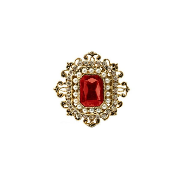 Broche Victoriano Retro Hugo Pin Vintage Rojo