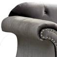 thumbnail image 2 of Chair with Flared Design Arms and Button Tufting, Gray, 2 of 5
