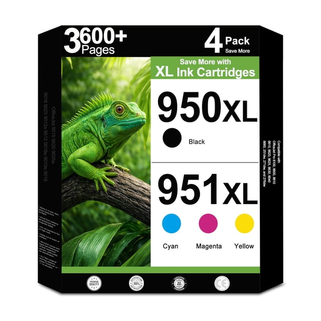 Cartucho de tinta 950XL 951XL combo de 4 unidades KUF de alto rendimiento