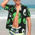 thumbnail image 7 of KLL Eyeball Monster Print Men's Hawaiian Shirt Short Sleeve Button Down Beach Shirts,Large, 7 of 7