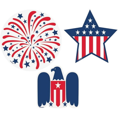 Fourth of July Paper Star Decorations, 6pk