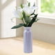 thumbnail image 4 of Florero Moderno Geométrico de Plástico - Pequeño Adorno Floral para Sala de Estar, 20,5 Cm de Alto, Blanco/Gris/Rosa/Azul, Decoración para El Hogar y La Oficina, 4 of 6