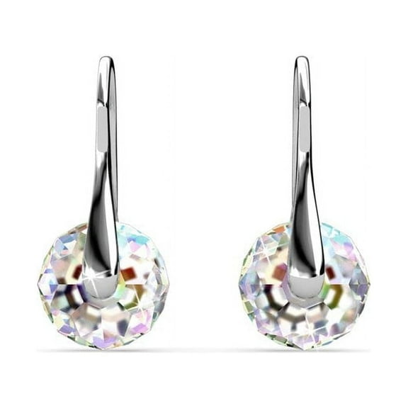 Cate & Chloe Destiny 18k White Gold Plated Drop Earrings with Swarovski Crystals Gift for Women