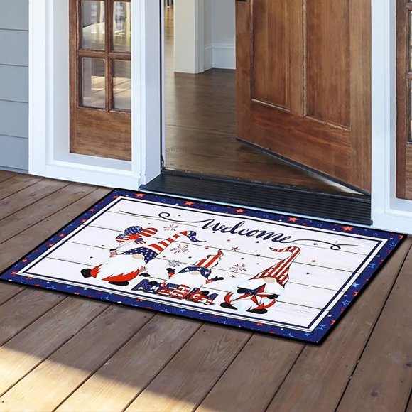 EIMELI Carpet American Flag Doormat 4th Of July Independence Day Non Slip Bath Rugs US Flag Floor Mat Entrance Front Door Rug For Home Living Room Bathroom mom gifts A