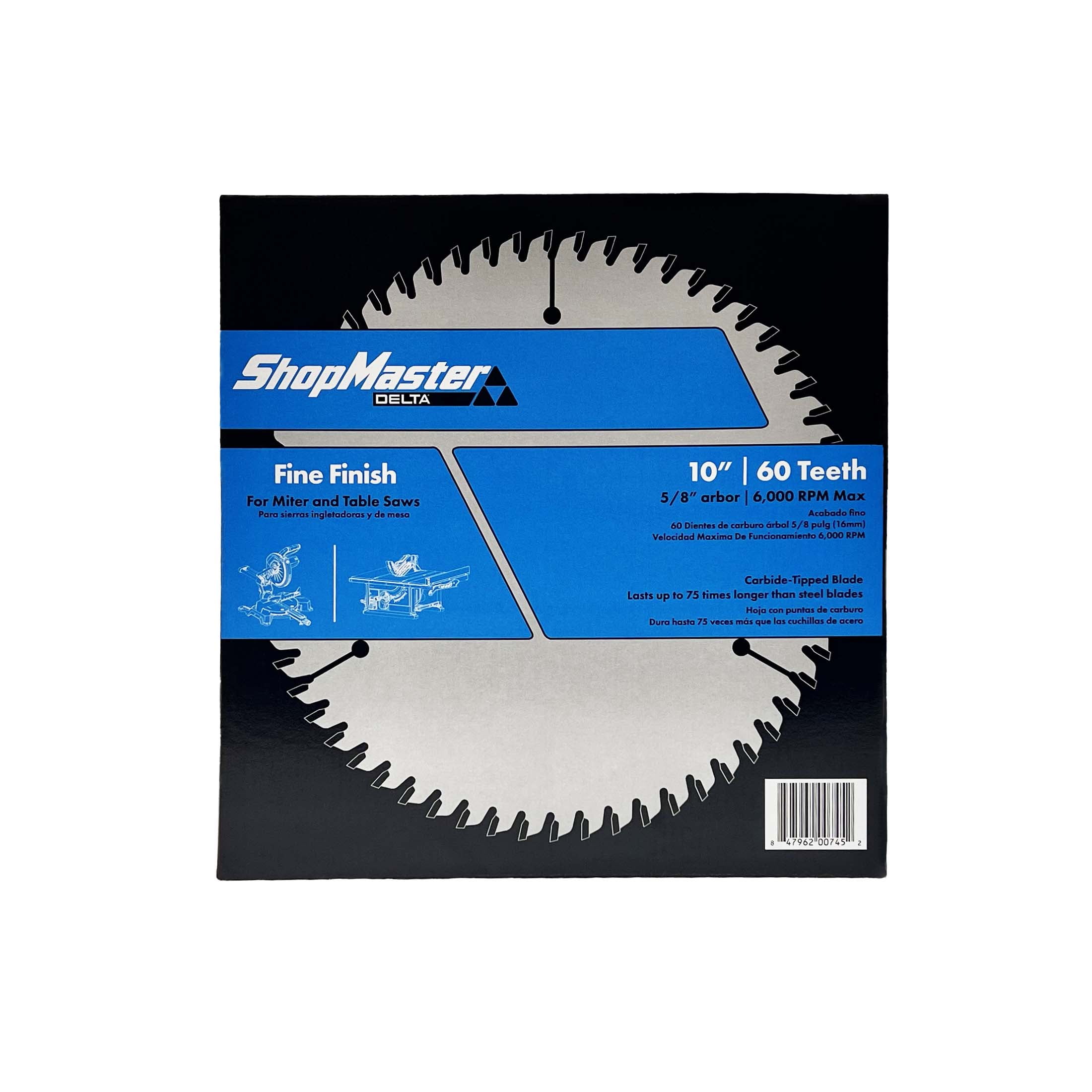 S36-1060T58 ShopMaster 10 inch 60T Fine Finish Saw Blade
