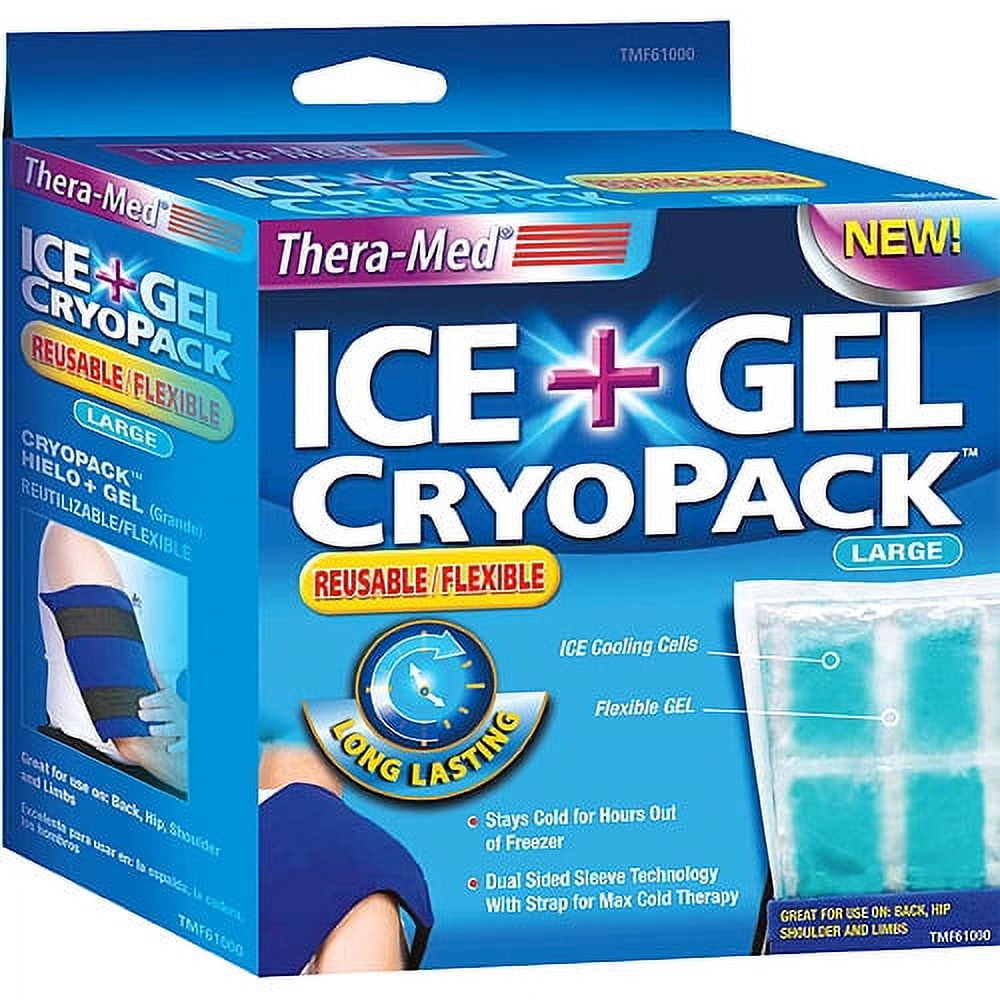 Thera-Med Ice + Gel Cryo Cold Pack, for Pain Relief from Swelling, Sports, Injuries, Large