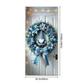 thumbnail image 3 of Hearth & Gear Winter Curtain With Pattern Featuring Blue Striped Ribbon And Suitable For Home Porch Festive Front Door Wall Hanging And Party/holiday Outdoor . Party Flags for outside Party Dress for, 3 of 6