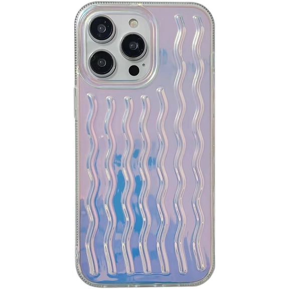 Laser Water Ripple Wave Stripe Soft for iPhone Case (Colored,iPhone 13 Pro Max)