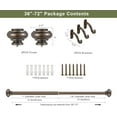 thumbnail image 6 of 36-72 Inches Curtain Rods for Window, 1 Inch Diameter Drapery Rod with Resin Finials, Ideal Adjustable Heavy Duty Single Curtains Rod for Bedroom, Living Room Decoration, Dark Bronze, 6 of 10