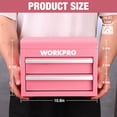 thumbnail image 2 of Minicaja de herramientas Toolbox WORKPRO de metal con 2 cajones, cinta rosa, 2 of 8