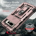 thumbnail image 6 of Nalacover Case for Google Pixel Fold Heavy Duty Camera Lens Sliding Cover with Ring Holder Bracket, Rugged PC + TPU Military Grade Shockproof Metal Magnetic Car Mount Cover, Rosegold, 6 of 9