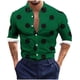 thumbnail image 1 of Blusa y camisa de manga larga con cuello vuelto para hombre, informal, a la moda, con botones, estampado, de poliéster, 1 of 4
