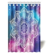 MYPOP Mandala Decor Shower Curtain, Mystic Psychedelic Vintage Kaleidoscope Zen Sacred Cosmos Bathroom Decor Set with Hooks, 48 X 72 Inches