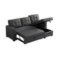 Devion Furniture Polyester Fabric Reversible Sleeper Sectional Sofa in