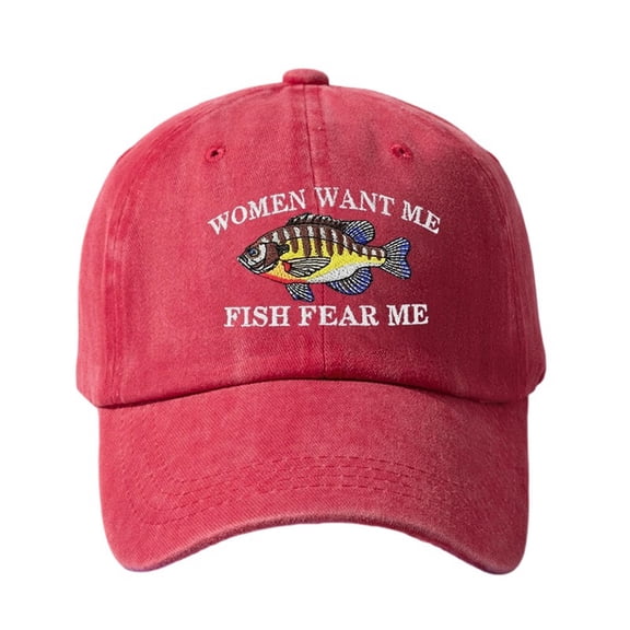 Bibifish Mens And Womens Black Vintage Baseball Cap Colorful Fish Letter Embroidery Detail Cap Casual Adjustable Outdoor & Fishing Sun Protection Cap