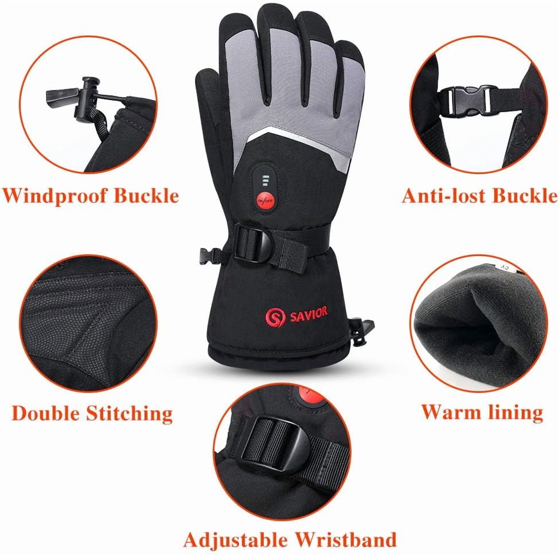Savior Heat Electric Heated Gloves Unisex Battery Powered Hand Warmer Hunting Glove Perfect for Skating Hiking Cycling,Relieve Raynauds Disease