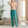 thumbnail image 3 of Cauagu Teal Color Mens Pajama Pants Sleep & Lounge Pants,PJ Bottoms with Pockets-XX-Large, 3 of 7