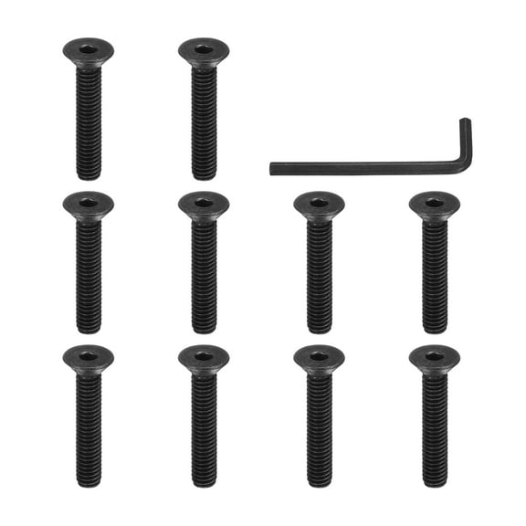 5/16-18 x 1-3/4 Inch Flat Head Socket Cap Screws Hex Socket Drive Machine Screws UNC Coarse Full Thread Black 10 Pcs