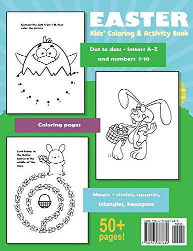 Dot to Dot Coloring Word Search 5-12 Easter Coloring and Activity Book for Kids: Mazes Activity Book for Kids Ages 4-8 and More