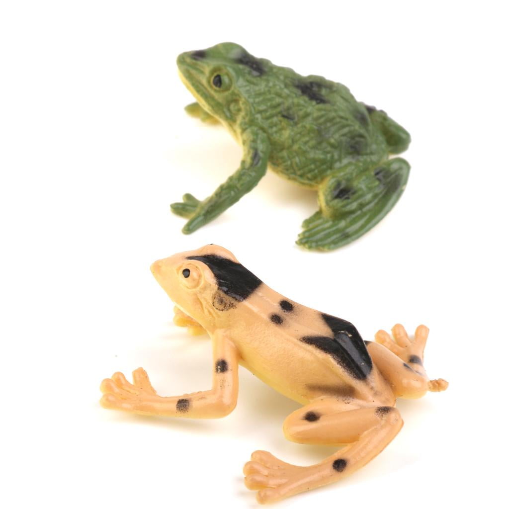 12PCS Plastic Frog Colorful Model Simulation Frog  Educational Frog Toy Kid Gift 
