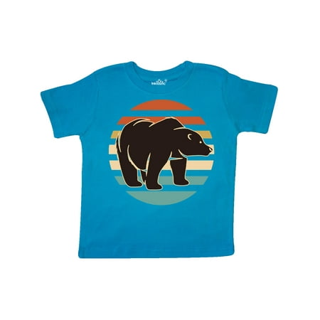 

Inktastic Bear Silhouette Retro Sunset Gift Toddler Boy or Toddler Girl T-Shirt