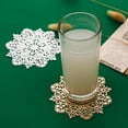 thumbnail image 2 of Snowflake Placemats Set of 6 Gold Laminated Metallic Vinyl Round 15 inch Diameter Festival Table Decorations for Holiday Party Feast Come (Silver, 6PCS), 2 of 7