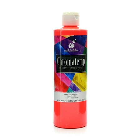 UPC: 0804551978128 | ChromaTemp Artists  Tempera Paint fluorescent red  16.9 oz. (pack of 3)