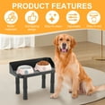 thumbnail image 3 of 17" W Pet Elevated Dog Bowls - with Splash Guard Mess Proof 3 Height Adjustable Raised Stand，for Large Medium Dogs, 3 of 11