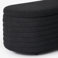 thumbnail image 7 of WestinTrends 42" Wide Mid-Century Modern Upholstered Teddy Sherpa Tufted Oval Storage Ottoman Bench, Black, 7 of 7