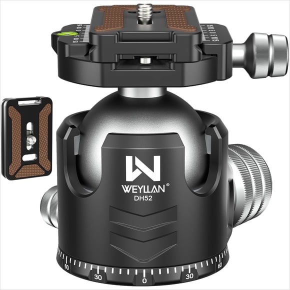 Soporte de trípode con cabeza esférica WEYLLAN DH52, perfil bajo, 30 kg de carga