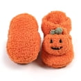 thumbnail image 5 of HTHLVMD Halloween House Slippers,Halloween Slippers Plush Jack O Lantern House Shoes Soft Fuzzy Lining Non Slip Rubber Sole Closed Toe Indoor Bedroom Home Wear Holiday Party,Orange 5.5, 5 of 8