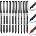 thumbnail image 1 of shiyou-Rollerball Pens, 10 Pack(8 black 1 blue 1 red) Liquid Ink Pens, 0.5mm Extra Fine Point, Quick Drying for Writing Journaling Taking Notes School Office, 1 of 4