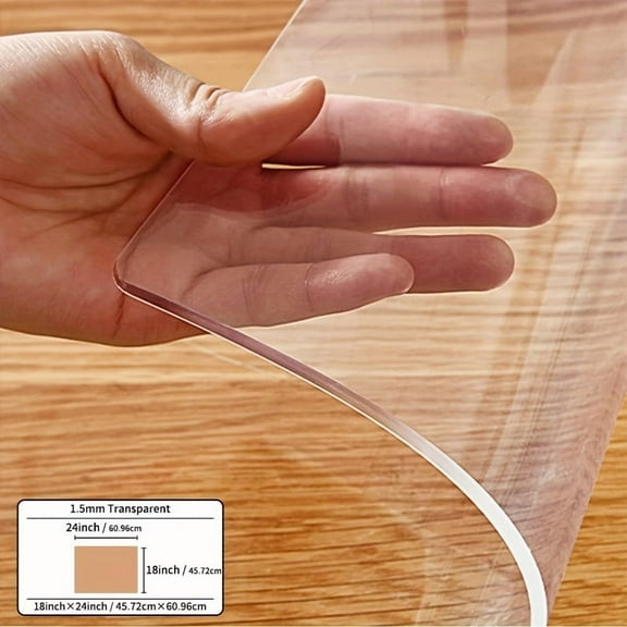 42x 72 Inch Clear Table Cover Protector, 1.5mm Thick Single-Sided Frosted Clear Desk Pad Mat, Rectangle High Quality Table Top Protector, Scratch Proof and Easy Cleaning for Dining Room Table