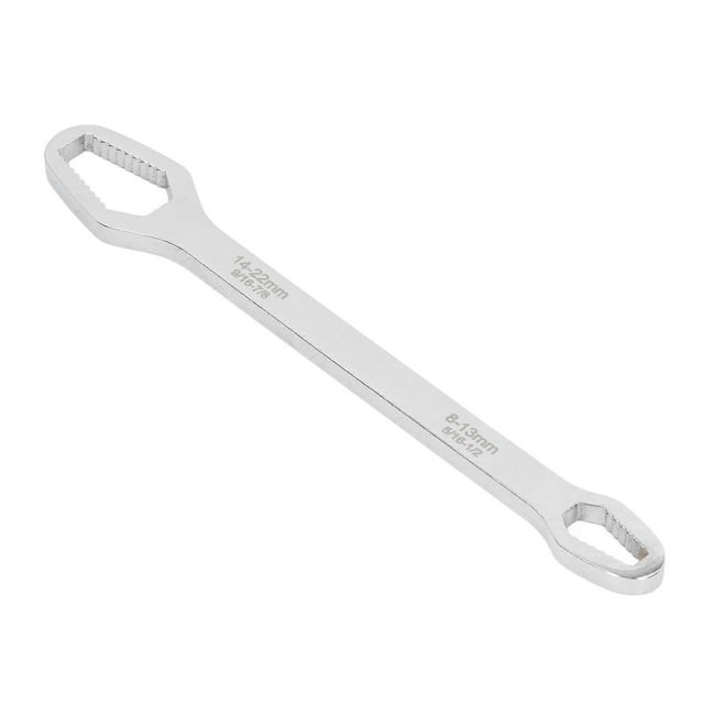 Double End Multifunctional Universal Wrench Labor Saving Steel Repair Tool 8mm T 270mm L 250g White Thicken Mirror Chrome Plated