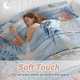 thumbnail image 4 of King 4 Piece Bedding Set Red Blue Coral Summer Ocean Soft Breathable Duvet Cover and Pillowcase, Starfish Eucalyptus Retro Plank Duvet Cover Set Bed Sheets for Bedroom Dormitory Guest Room, 4 of 9