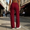 thumbnail image 6 of Miqool Wide Leg Pants for Women Elastic High Waisted Casual Loose Yoga Pants Fall Winter Lounge Trouser with Pockets, 6 of 7
