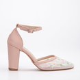 thumbnail image 2 of Lorraine - Zapatos de boda con encaje floral ruborizado rosa 6.5, 2 of 7