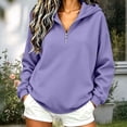 thumbnail image 2 of Yxbdin Comfortable Hoodies for Women Trendy Quarter Zip Sweatshirt Tops Loose Fit Fall Clothes Classic Long Sleeve Pullover Everyday Daily Wear, 2 of 8