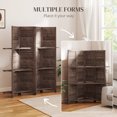 thumbnail image 6 of HOMCOM 4 Panel 67" Tall Wood Privacy Screen Room Divider with 3 Display Shelves, and Folding Storage for Bedroom or Home Office, Walnut, 6 of 9