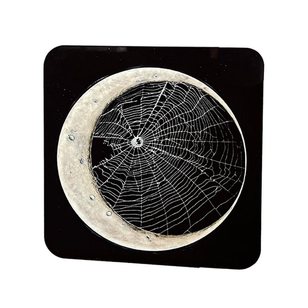 Inteprter Posavasos de Halloween con diseño de telaraña, duradero para bebidas, posavasos para bebidas, diseño de telaraña, cuadrado elegante Type1 NO1
