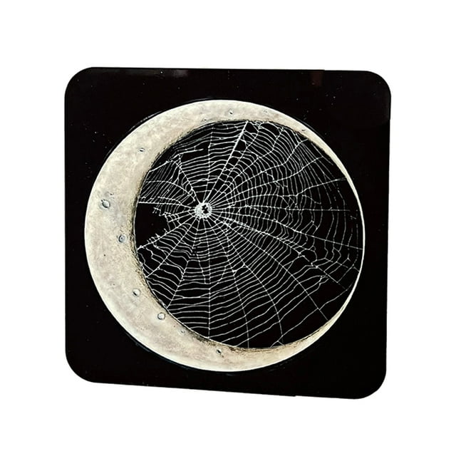 Bewildely Juego de posavasos de Halloween con telaraña, duradero para decoración de bebidas, adecuado para posavasos de bebidas de Halloween Almacenamiento y organización del hogar Cuadrado