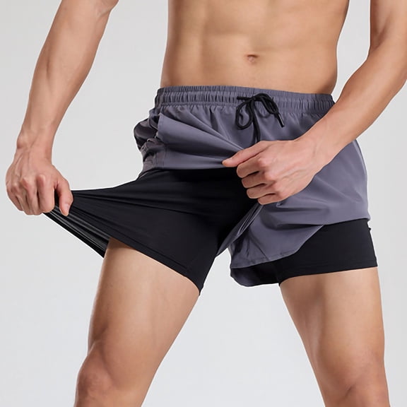 Lmueinov Workout Gym Athletic Shorts for Men and Big Men Quick Dry Lightweight Training Shorts with Stretch Liner, M-4X