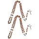 thumbnail image 2 of Religious Occasions Rosary Necklace Featuring Amulet Pendant For Men And Women Light Brown Material 2Pcs, 2 of 3
