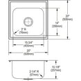 thumbnail image 3 of Elkay Dayton Stainless Steel 20" x 20" x 10-1/8", Single Bowl Drop-in Laundry Sink, 3 of 7