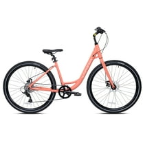 700C Univega Montega Sport Step over Comfort Hybrid Adult Bicycle, Small Frame, Fits Rider 5'2" - 5'6", Unisex, Peach