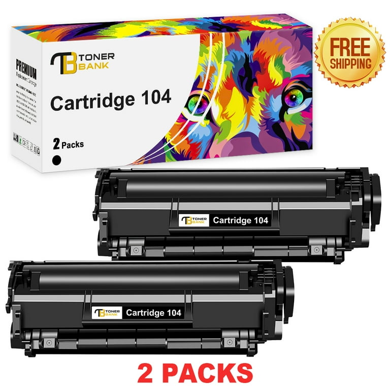 Toner Bank 2-Pack Black Toner Cartridge Compatible for Canon 104