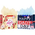 thumbnail image 7 of Usmilegift 13'' Mother's Day Gift Bags and Fathers Day Gift Bags with Greeting Card and Tissue Paper （2-PCS,Gift Bags）, 7 of 7