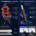 thumbnail image 4 of Mr IRONSTONE Gaming Chair with Bluetooth Speakers and RGB LED Lights, Ergonomic Massage Computer Chair with 3D Armrests and Footrest, Red/Black, 4 of 9